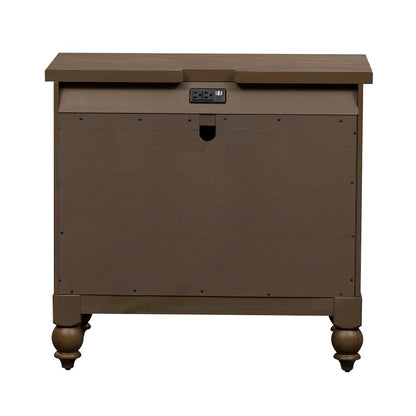 Bedside Chest w/ Charging Station in Dusty Taupe