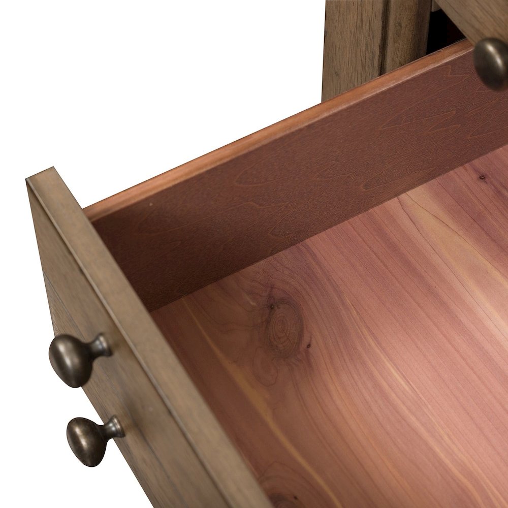 Bedside Chest w/ Charging Station in Dusty Taupe