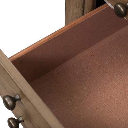 Bedside Chest w/ Charging Station in Dusty Taupe