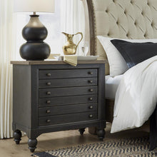 Bedside Chest w/ Charging Station - Black Traditional in Dusty Taupe 3 Drawers