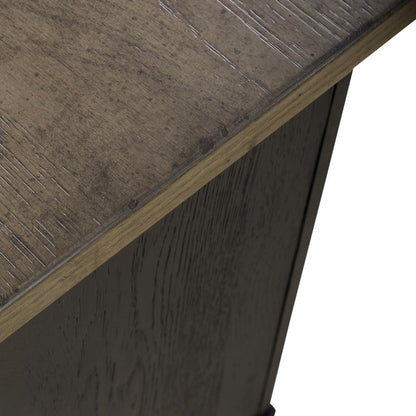 Bedside Chest w/ Charging Station - Black Traditional in Dusty Taupe 3 Drawers