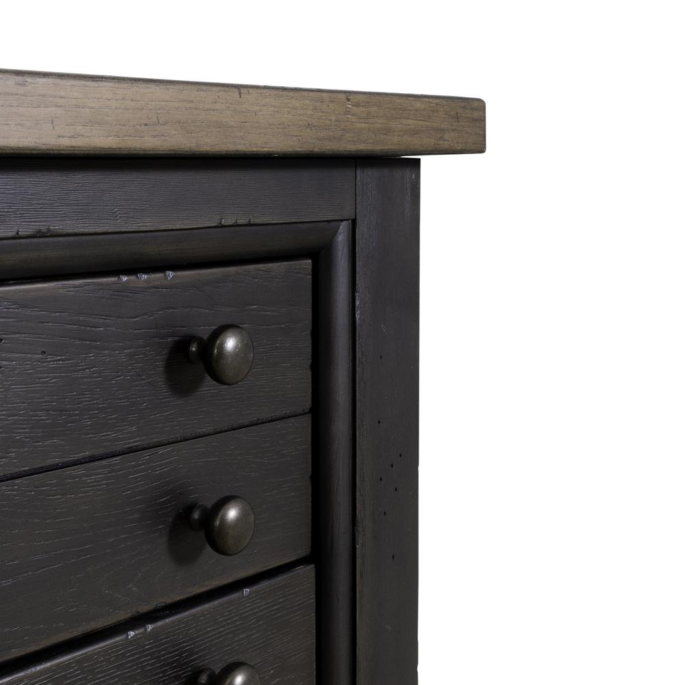 Bedside Chest w/ Charging Station - Black Traditional in Dusty Taupe 3 Drawers