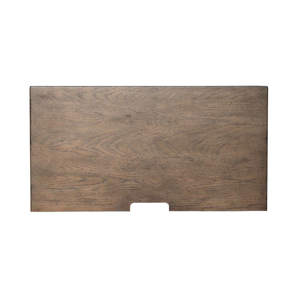Americana Farmhouse Bedside Nightstand Chest w/ USB Charging - Taupe & Black Oak