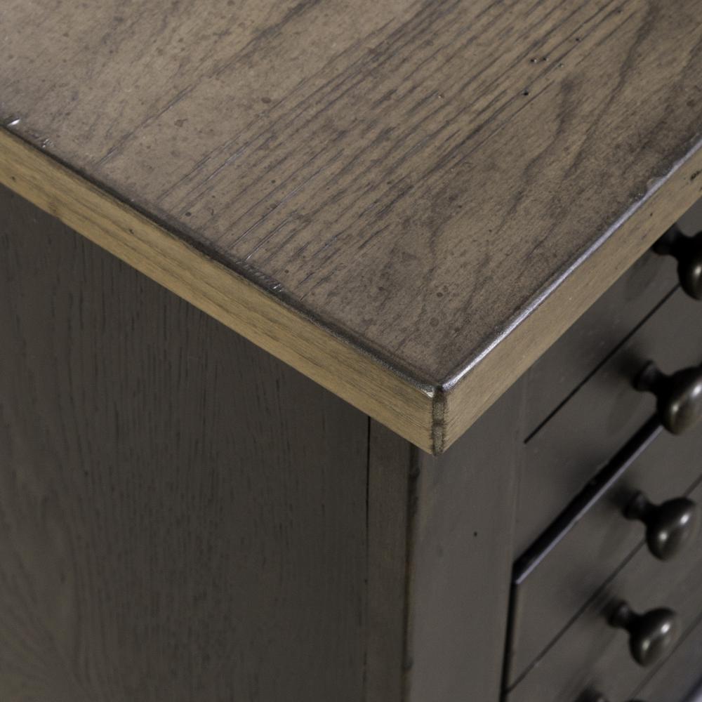 Bedside Chest w/ Charging Station - Black Traditional in Dusty Taupe 3 Drawers