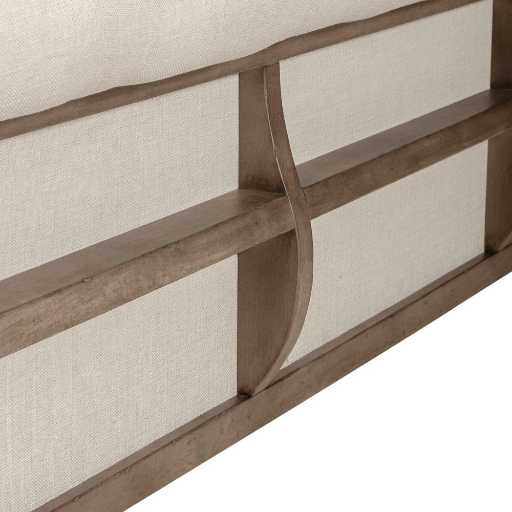 Americana Farmhouse California King Sleigh Bed - Dusty Taupe & Black Oak Wood