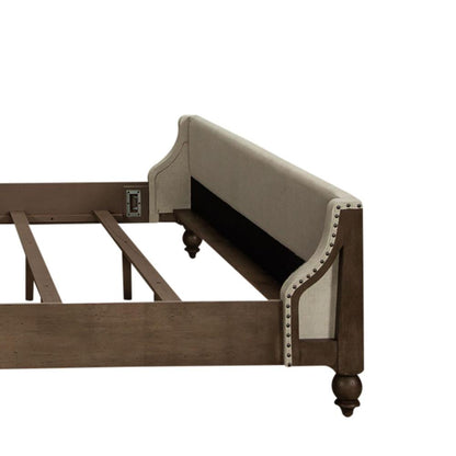 Americana Farmhouse Queen Shelter Bed in Dusty Taupe