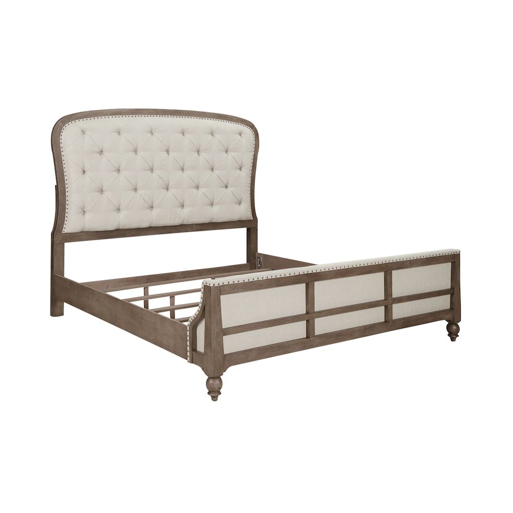 Americana Farmhouse Queen Shelter Bed in Dusty Taupe