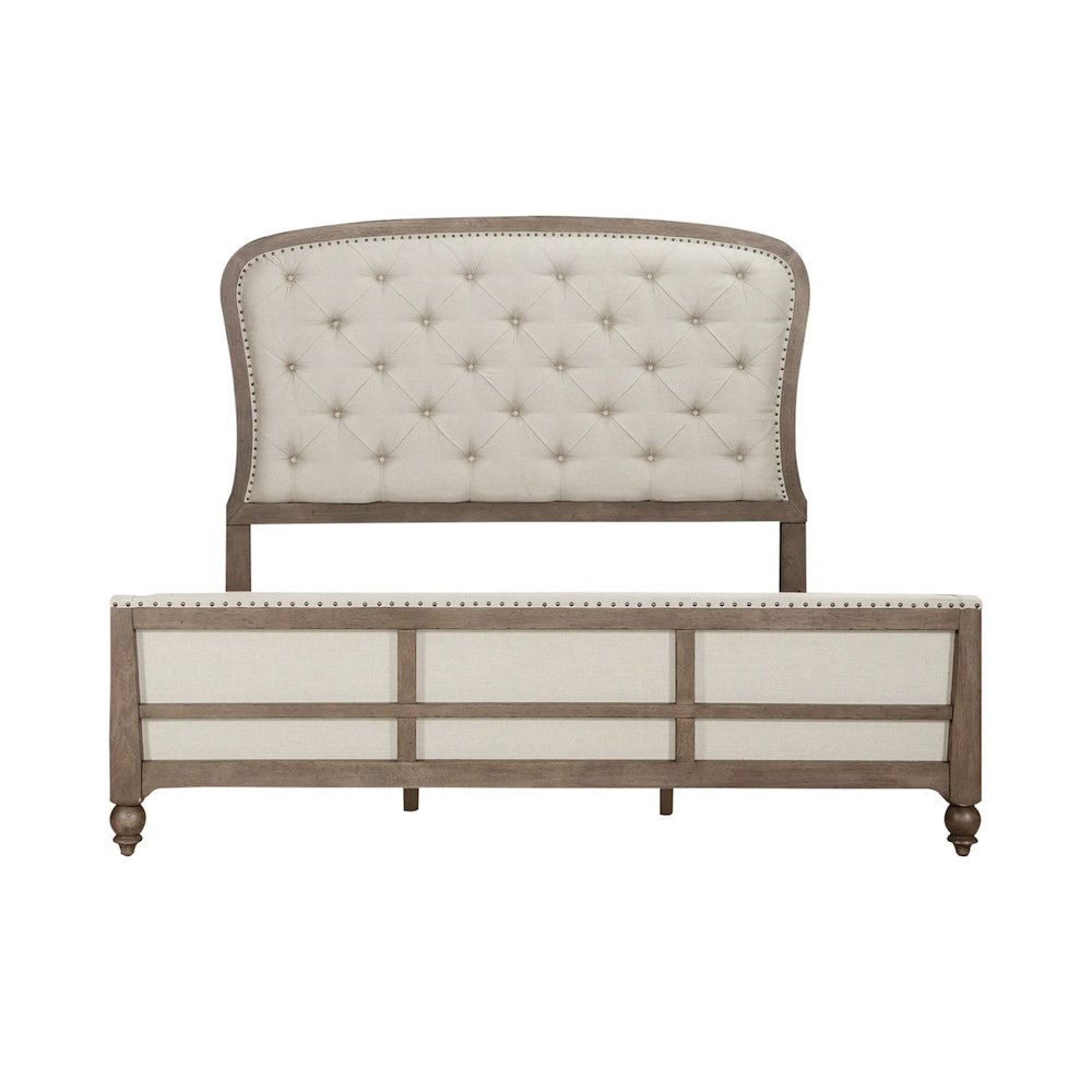 Americana Farmhouse Queen Shelter Bed in Dusty Taupe