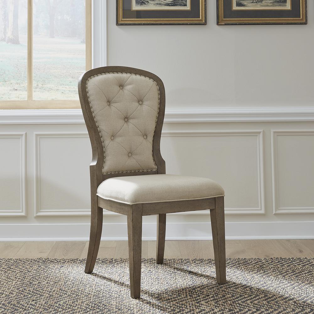 Uph Tufted Back Side Chair - Set of 2 Traditional Multi in Dusty Taupe
