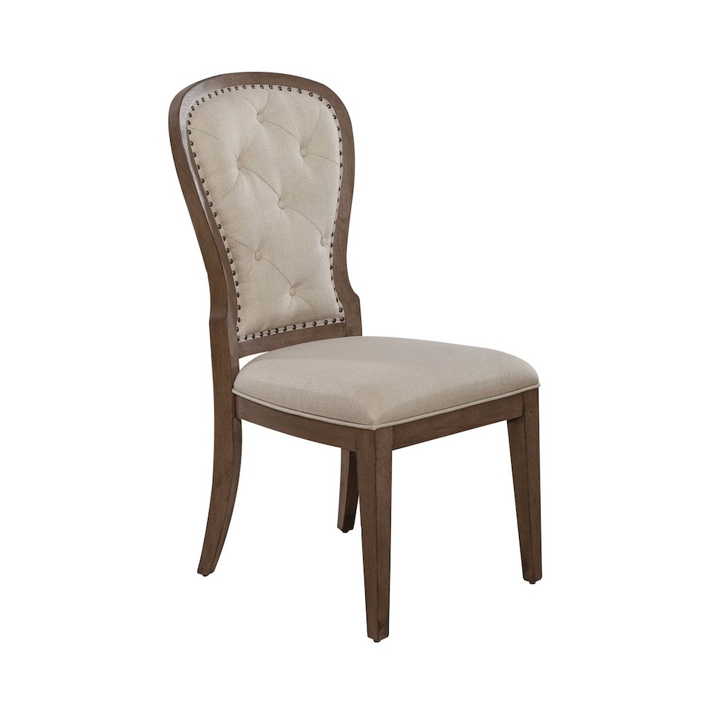 Uph Tufted Back Side Chair - Set of 2 Traditional Multi in Dusty Taupe