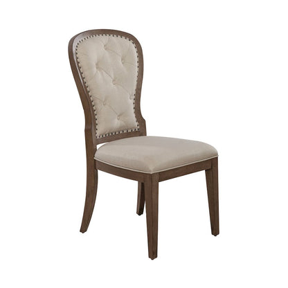 Uph Tufted Back Side Chair - Set of 2 Traditional Multi in Dusty Taupe