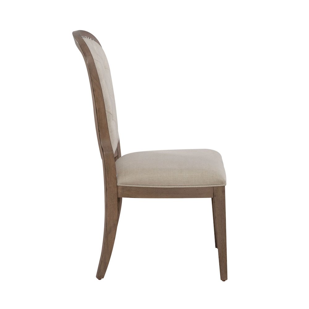 Uph Tufted Back Side Chair - Set of 2 Traditional Multi in Dusty Taupe