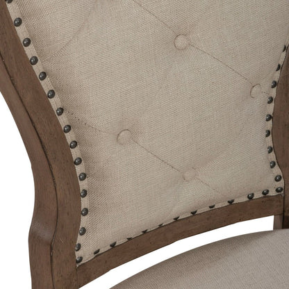 Uph Tufted Back Side Chair - Set of 2 Traditional Multi in Dusty Taupe