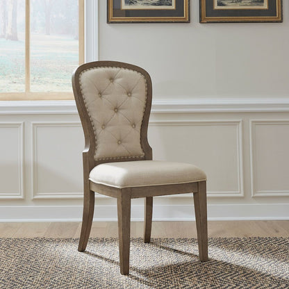 Uph Tufted Back Side Chair - Set of 2 Traditional Multi in Dusty Taupe