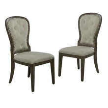 Upholstered Button-Tufted Back Dining Chairs, Set of 2