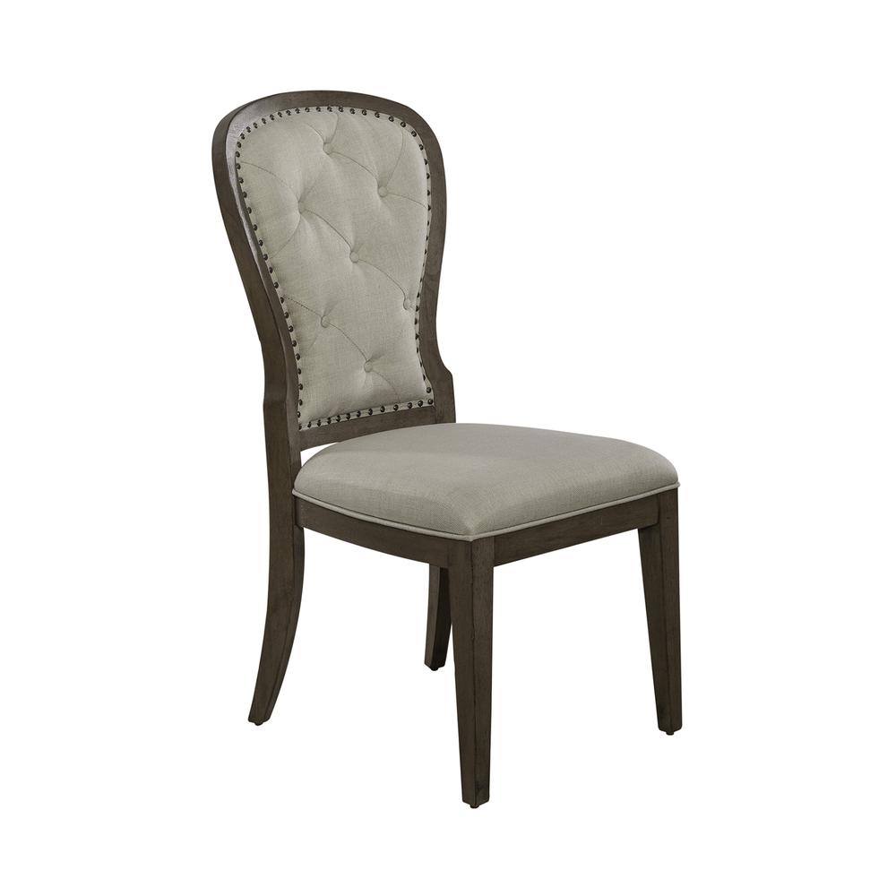Uph Tufted Back Side Chair - Set of 2 Traditional Multi in Dusty Taupe