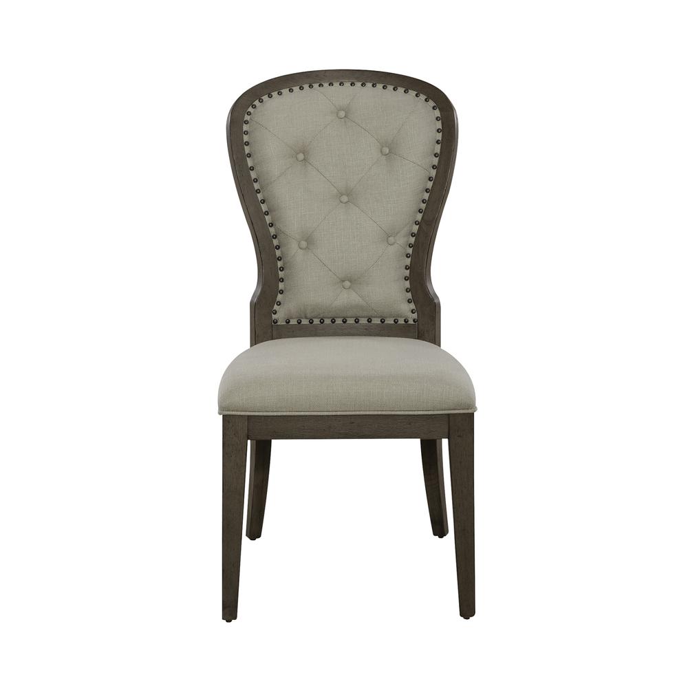 Uph Tufted Back Side Chair - Set of 2 Traditional Multi in Dusty Taupe