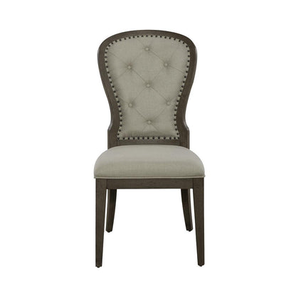 Uph Tufted Back Side Chair - Set of 2 Traditional Multi in Dusty Taupe