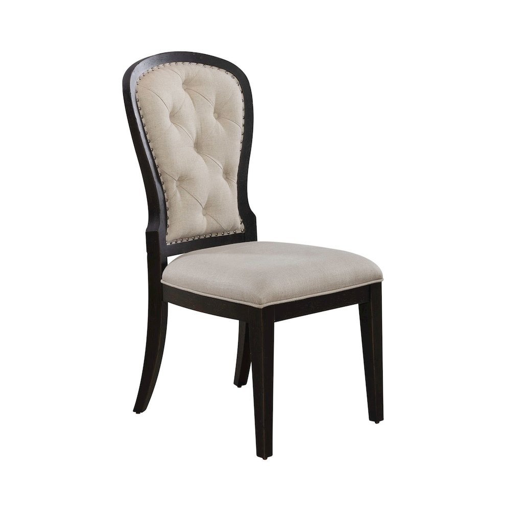 Uph Tufted Back Side Chair - Black - Set of 2 Traditional Multi