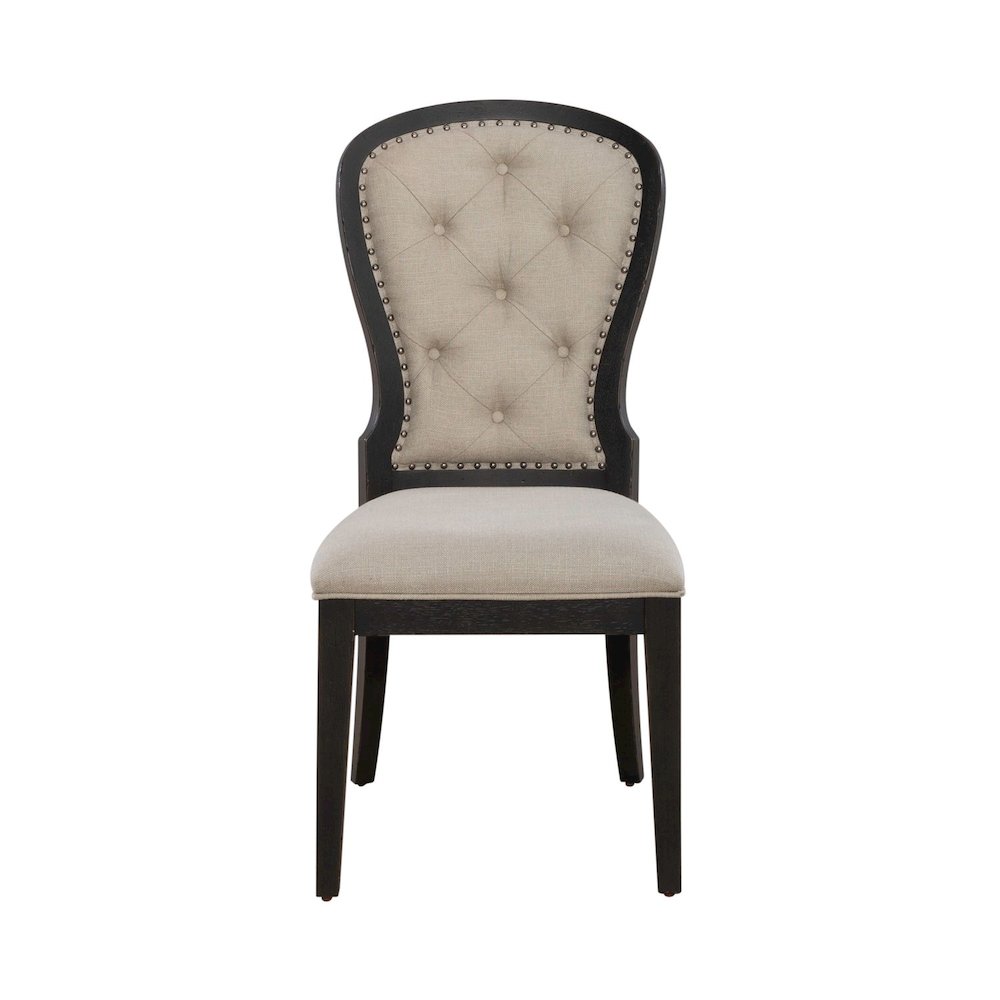 Uph Tufted Back Side Chair - Black - Set of 2 Traditional Multi