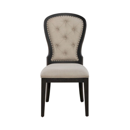Uph Tufted Back Side Chair - Black - Set of 2 Traditional Multi