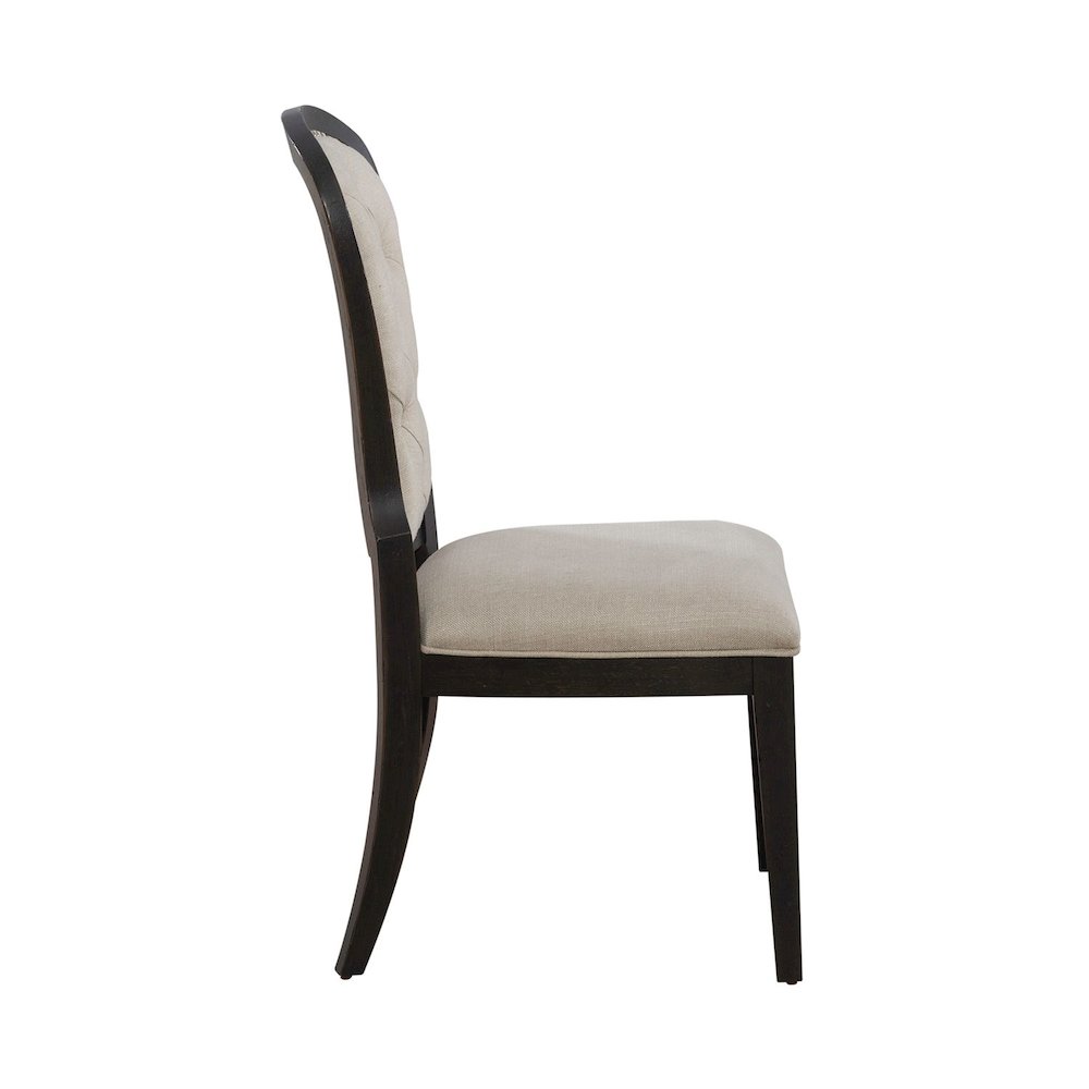 Uph Tufted Back Side Chair - Black - Set of 2 Traditional Multi