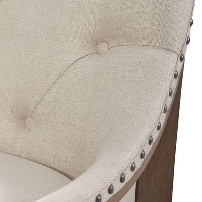 Americana Farmhouse Upholstered Shelter Dining Bench in Dusty Taupe