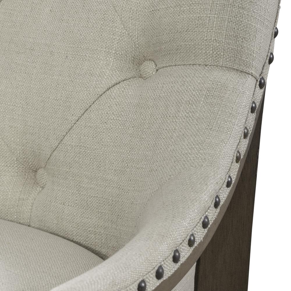 Americana Farmhouse Upholstered Shelter Dining Bench in Dusty Taupe