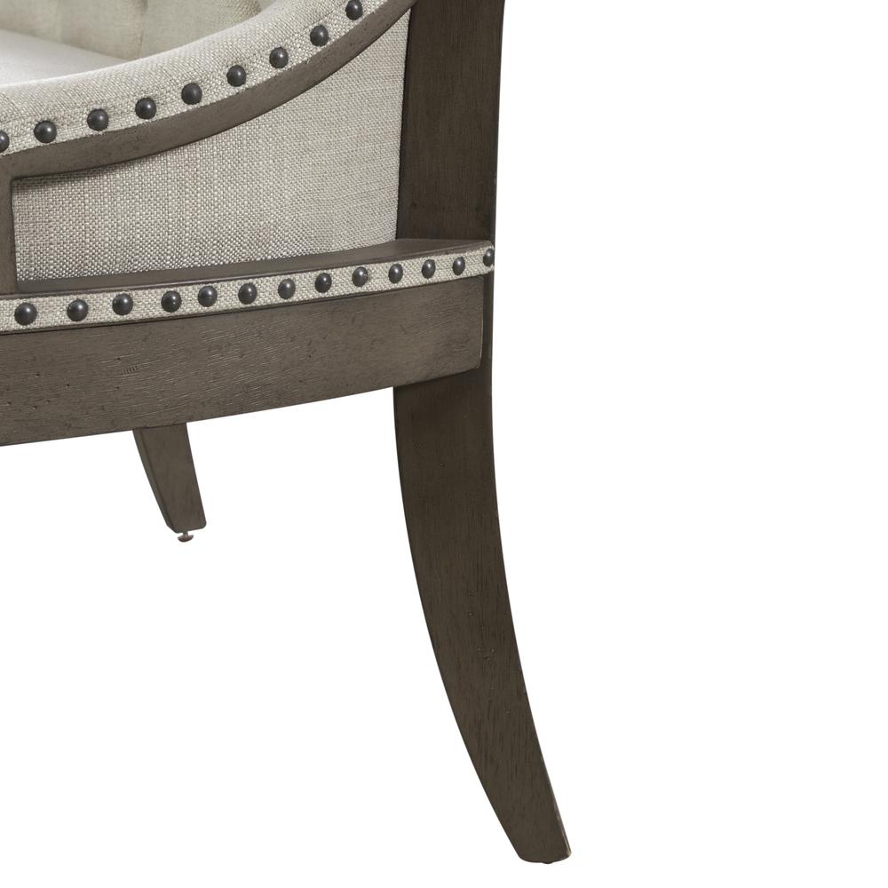 Americana Farmhouse Upholstered Shelter Dining Bench in Dusty Taupe