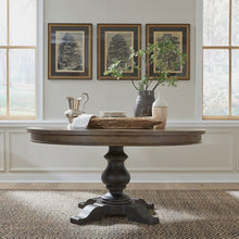 Opt Pedestal Table in Poplar & Rubberwood Solids w/ White Oak Veneers