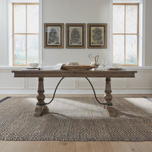 Trestle Table Set in Poplar & Rubberwood Solids w/ White Oak Veneers