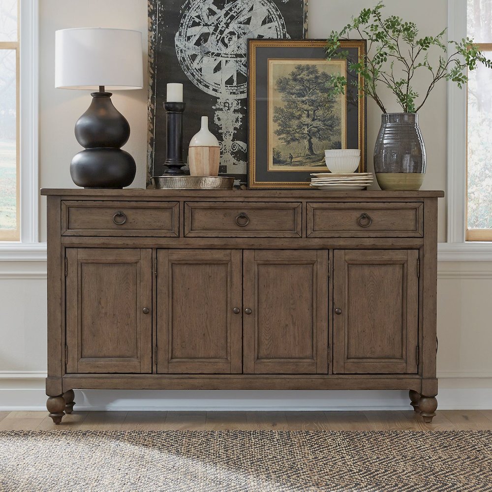 Americana Farmhouse Hall Buffet in Dusty Taupe