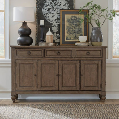 Americana Farmhouse Hall Buffet in Dusty Taupe