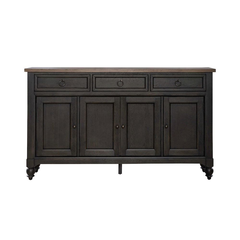 Americana Farmhouse Hall Buffet- Black in Dusty Taupe