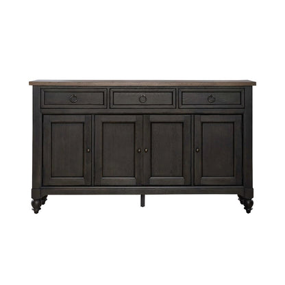Americana Farmhouse Hall Buffet- Black in Dusty Taupe