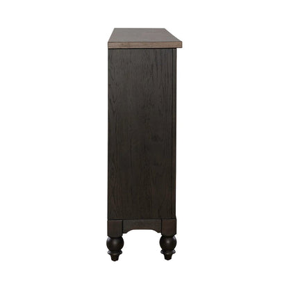 Americana Farmhouse Hall Buffet- Black in Dusty Taupe