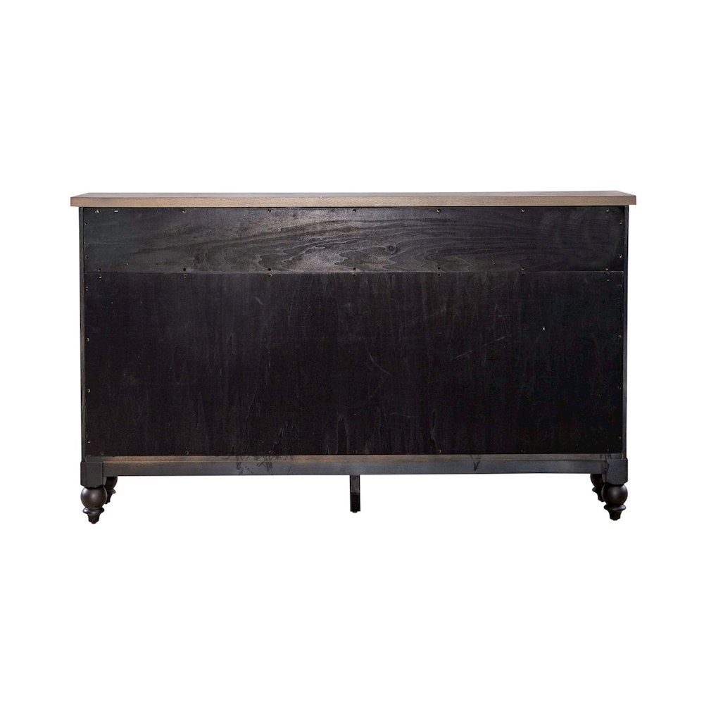 Americana Farmhouse Hall Buffet- Black in Dusty Taupe
