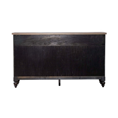 Americana Farmhouse Hall Buffet- Black in Dusty Taupe