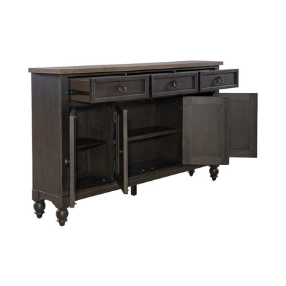 Americana Farmhouse Hall Buffet- Black in Dusty Taupe