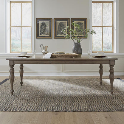 Americana Farmhouse Rectangular Leg Table in Dusty Taupe