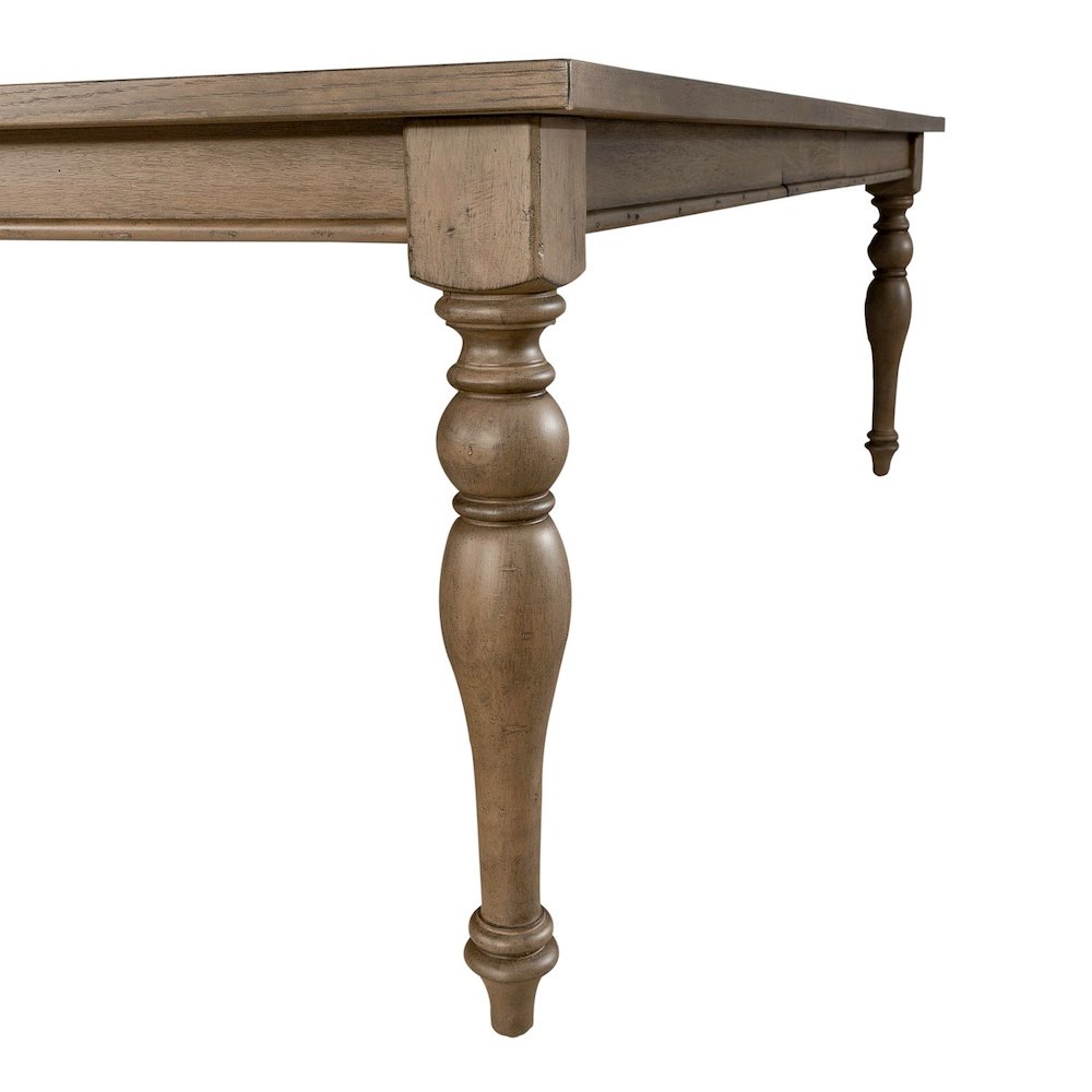 Americana Farmhouse Rectangular Leg Table 18" Self Storing Leaf - Dusty Taupe