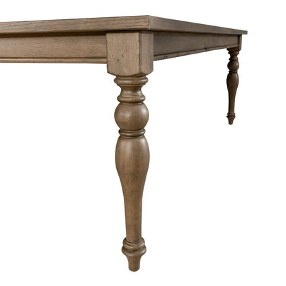 Americana Farmhouse Rectangular Leg Table 18" Self Storing Leaf - Dusty Taupe