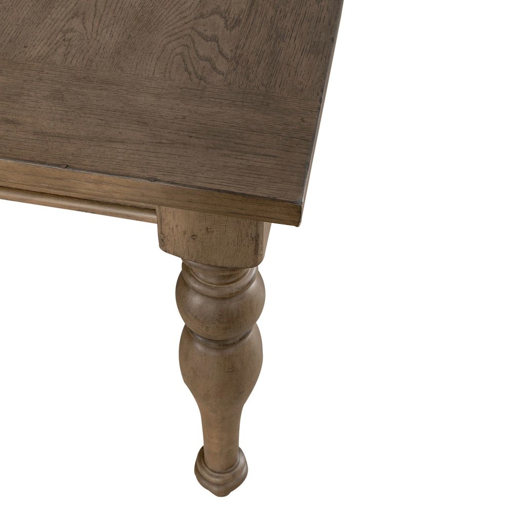 Americana Farmhouse Rectangular Leg Table 18" Self Storing Leaf - Dusty Taupe