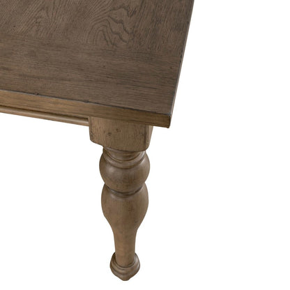 Americana Farmhouse Rectangular Leg Table 18" Self Storing Leaf - Dusty Taupe
