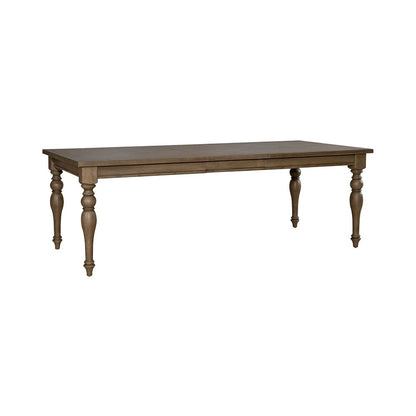 Americana Farmhouse Rectangular Leg Table 18" Self Storing Leaf - Dusty Taupe