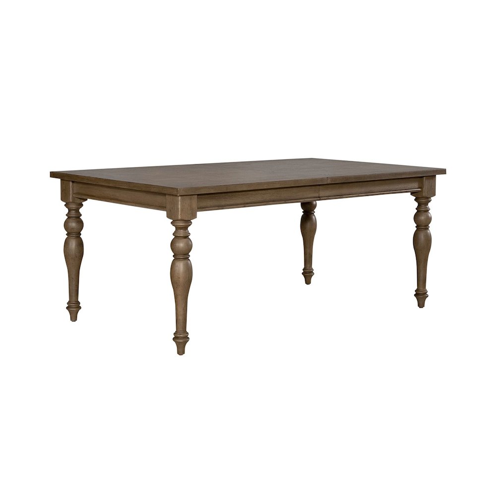 Americana Farmhouse Rectangular Leg Table 18" Self Storing Leaf - Dusty Taupe