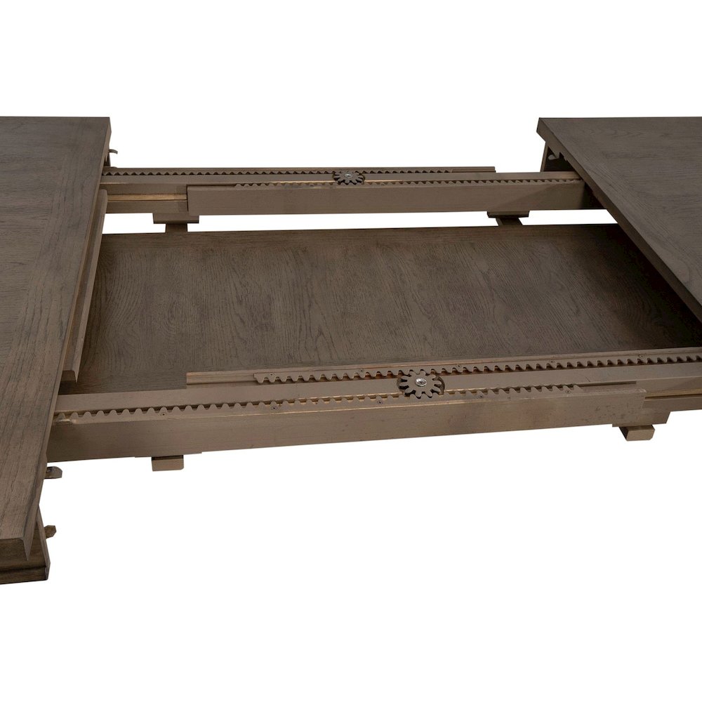 Americana Farmhouse Rectangular Leg Table 18" Self Storing Leaf - Dusty Taupe