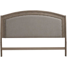 Avalon Queen Upholstered Headboard with Oak Wood Frame  - Burnished Beige