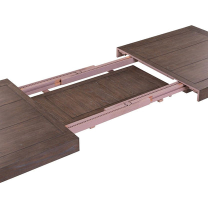 Rectangular Table for Dining Room with Self Storing Leaf - Satin Espresso Oak