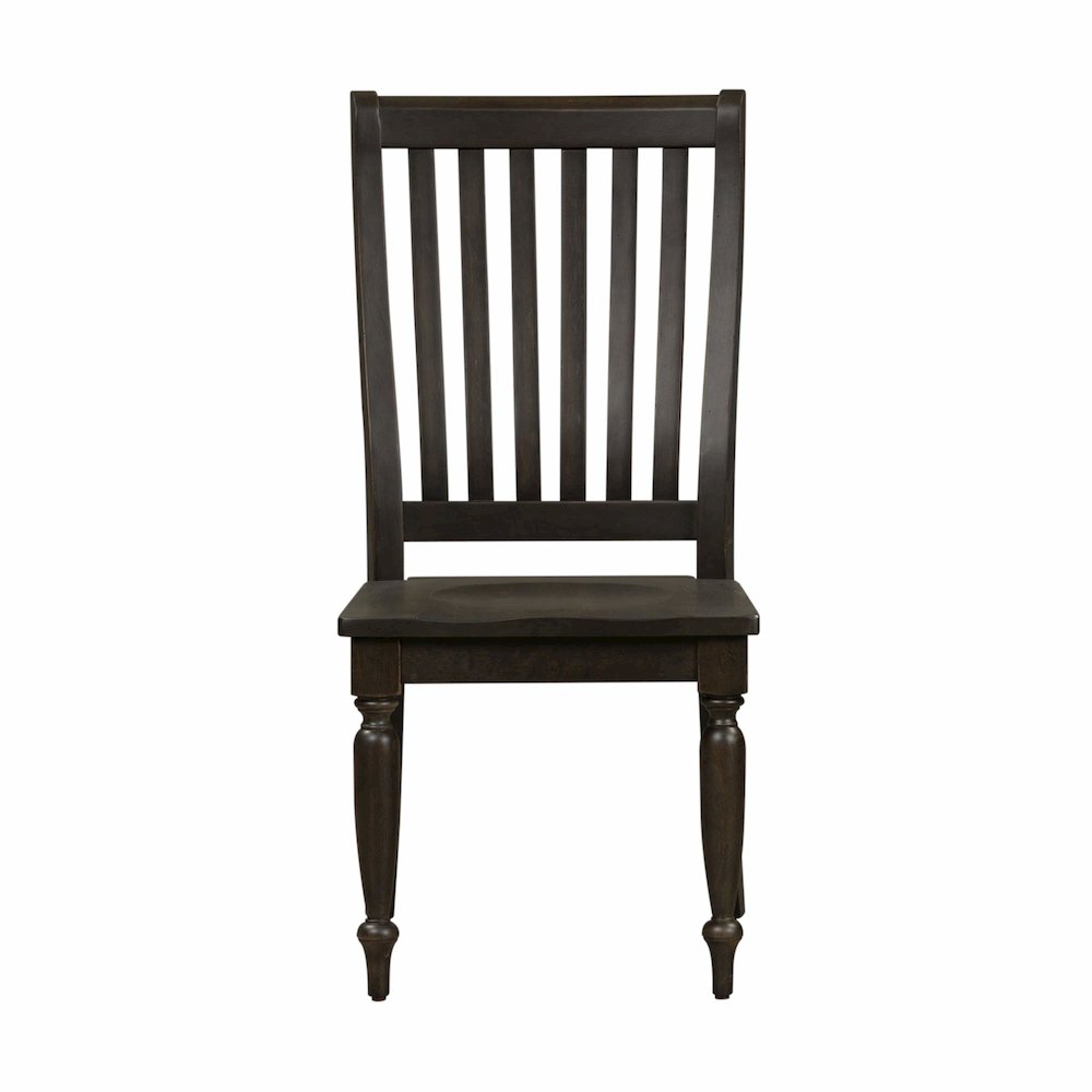 Harvest Home Slat Back Side Chair (RTA)-Set of 2 in Chalkboard